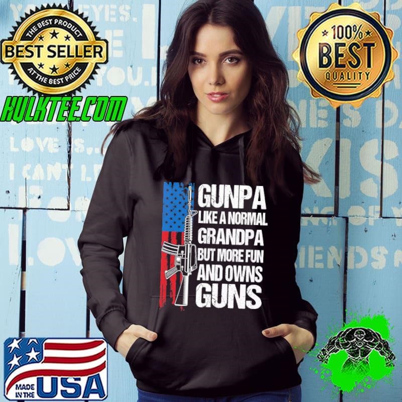 Gunpa Like A Normal Grandpa But More Fun And Owns Guns Usa Flag T-Shirt