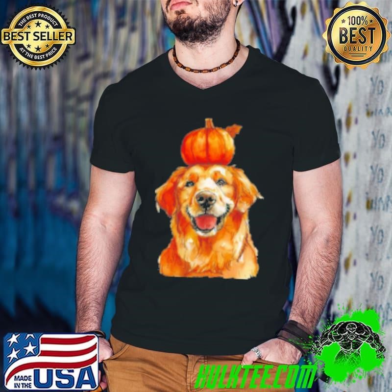 Halloween Golden Retriever Dog , Funny Halloween Golden Retriever Guys V Neck