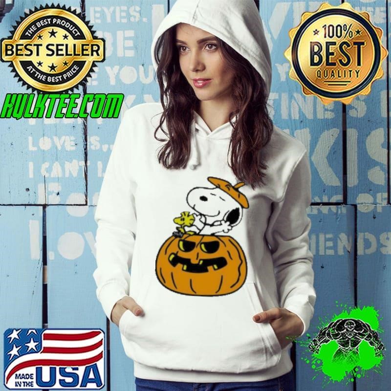 Halloween Pumpkin Snoopy And Woodstock Cartoon Hoodie