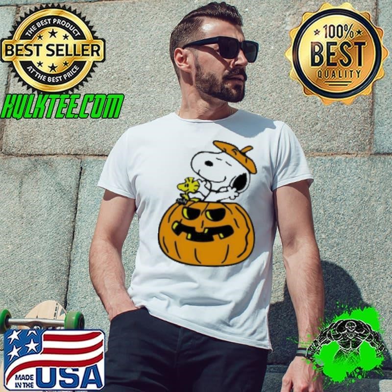 Halloween Pumpkin Snoopy And Woodstock Cartoon Shirt
