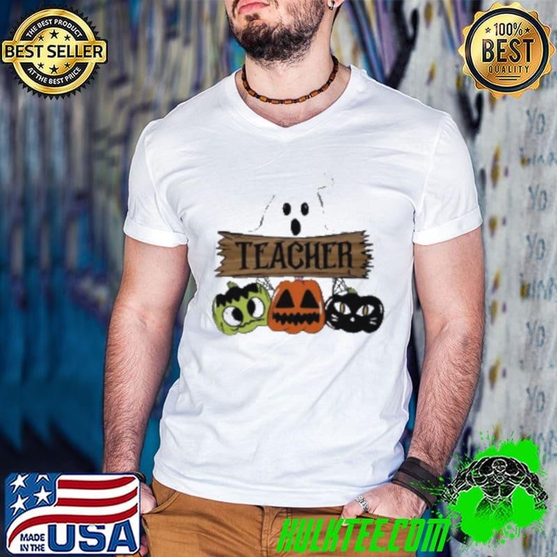 Halloween Teacher Black Cat Teacher Shirt
