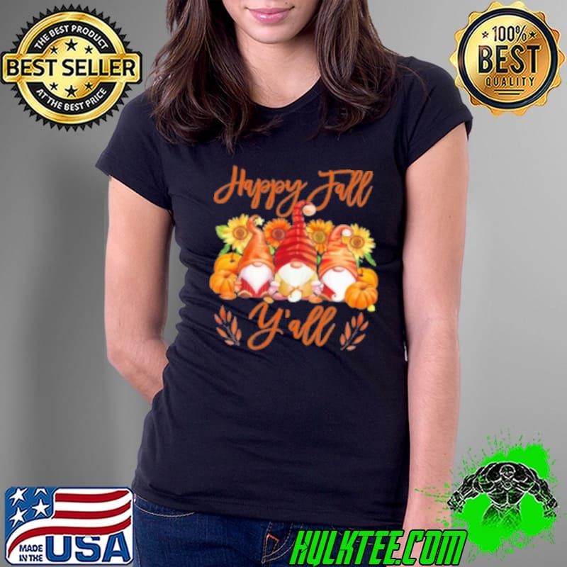Happy Fall Y'all Gnome Teacher Ladies Tee