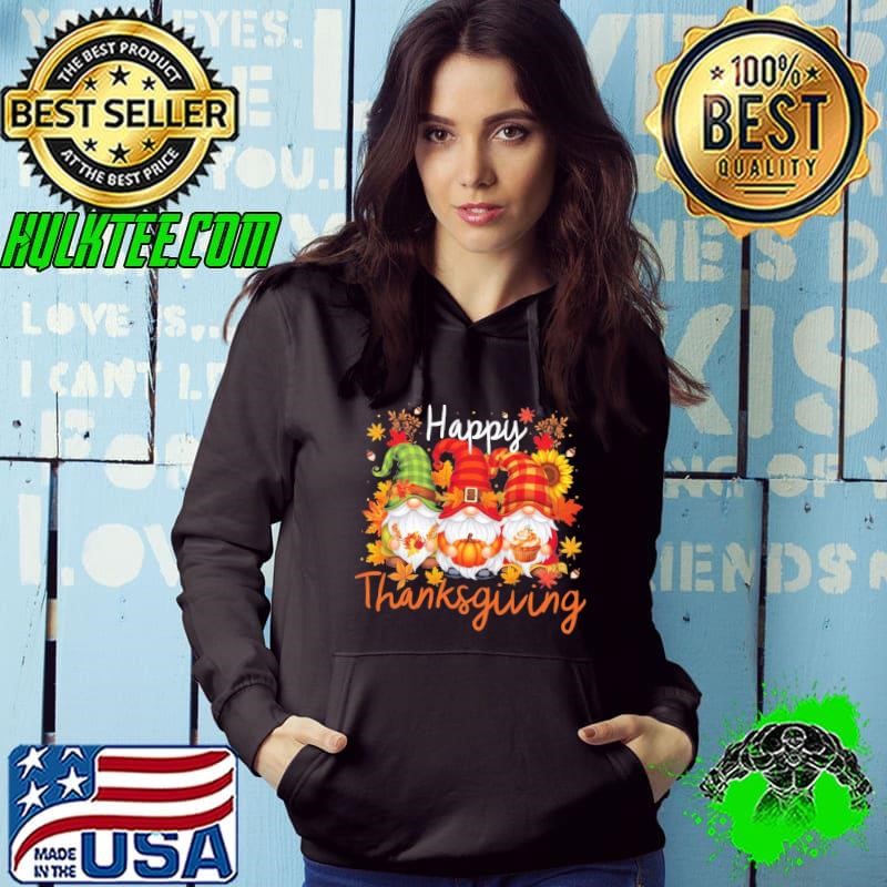 Happy Thanksgiving Gnomes Pumpkin Autumn T-Shirt
