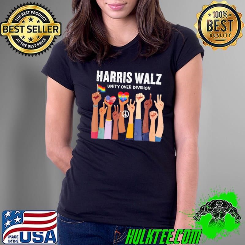 Harris Waltz 2024 Unity Over Division Hands Lgbt T-Shirt