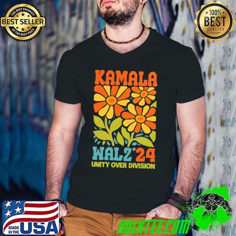 Harris Walz Waltz 24 Election Unity Over Division Flower Guys V Neck