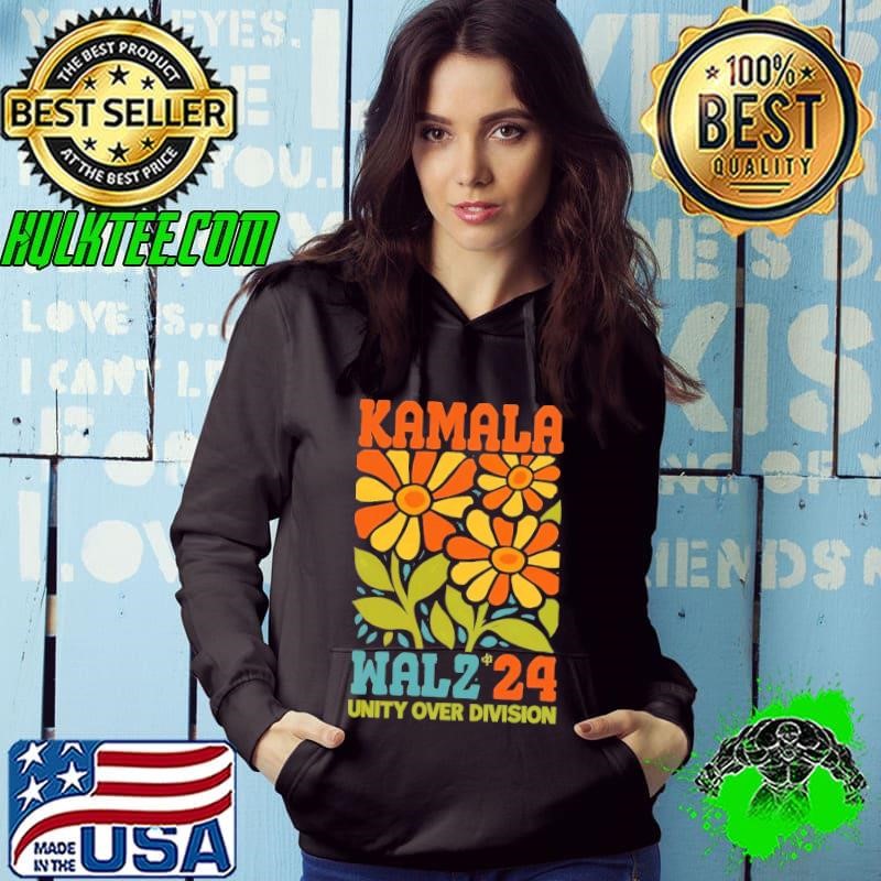 Harris Walz Waltz 24 Election Unity Over Division Flower Hoodie