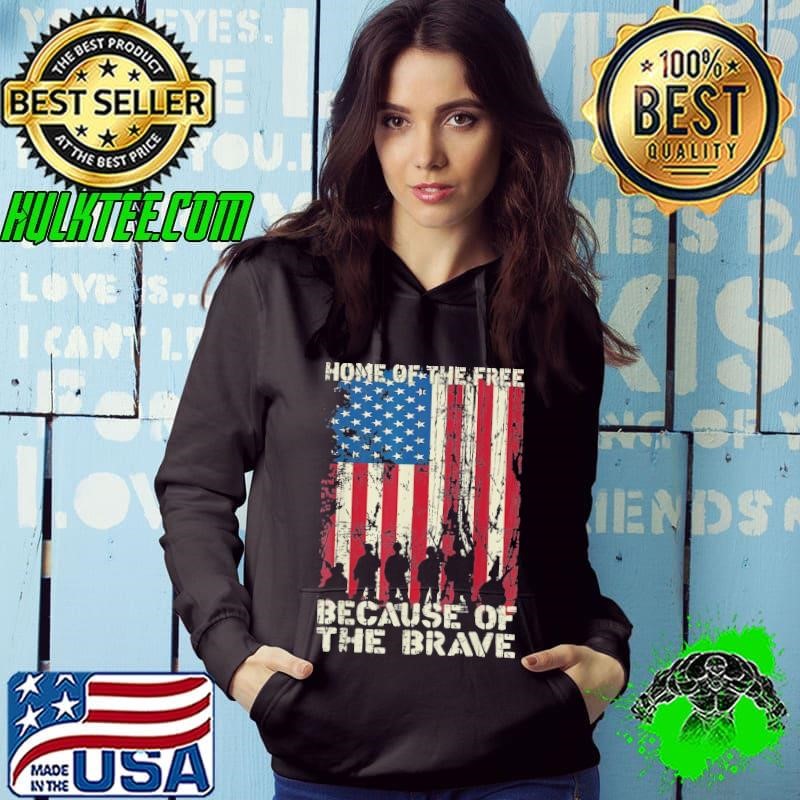Home Of The Free Because Of The Brave American Flag Veteran T-Shirt