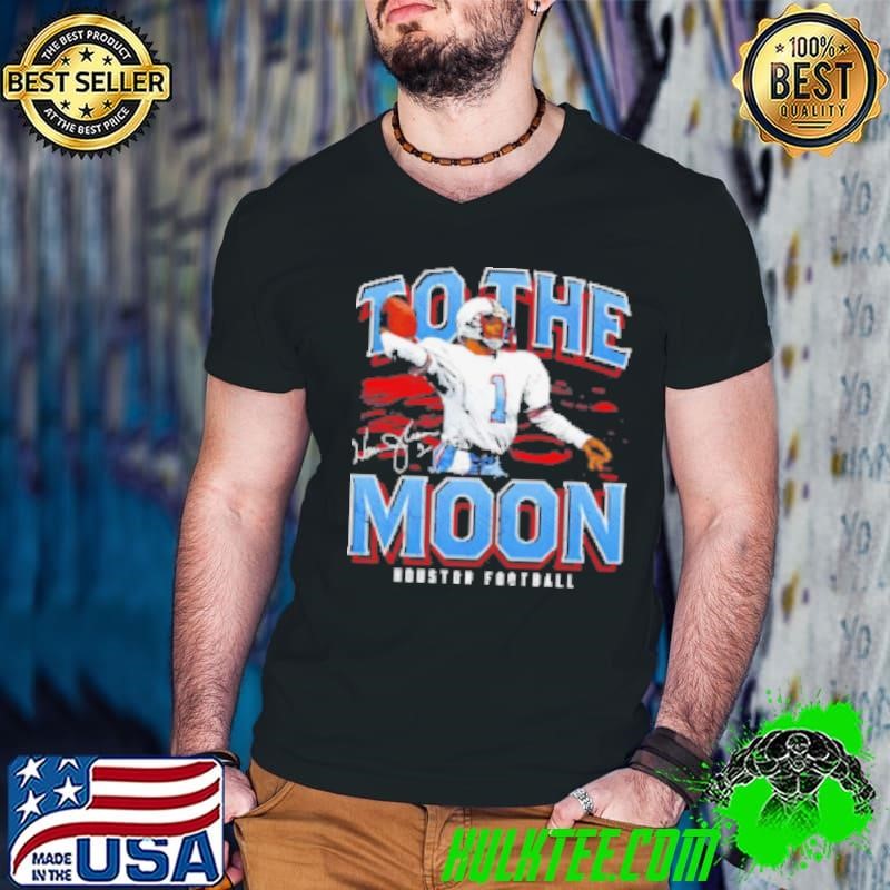 Houston Oilers Warren Moon to the Moon signature Guys V Neck