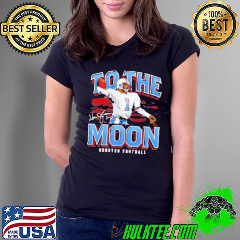 Houston Oilers Warren Moon to the Moon signature Ladies Tee