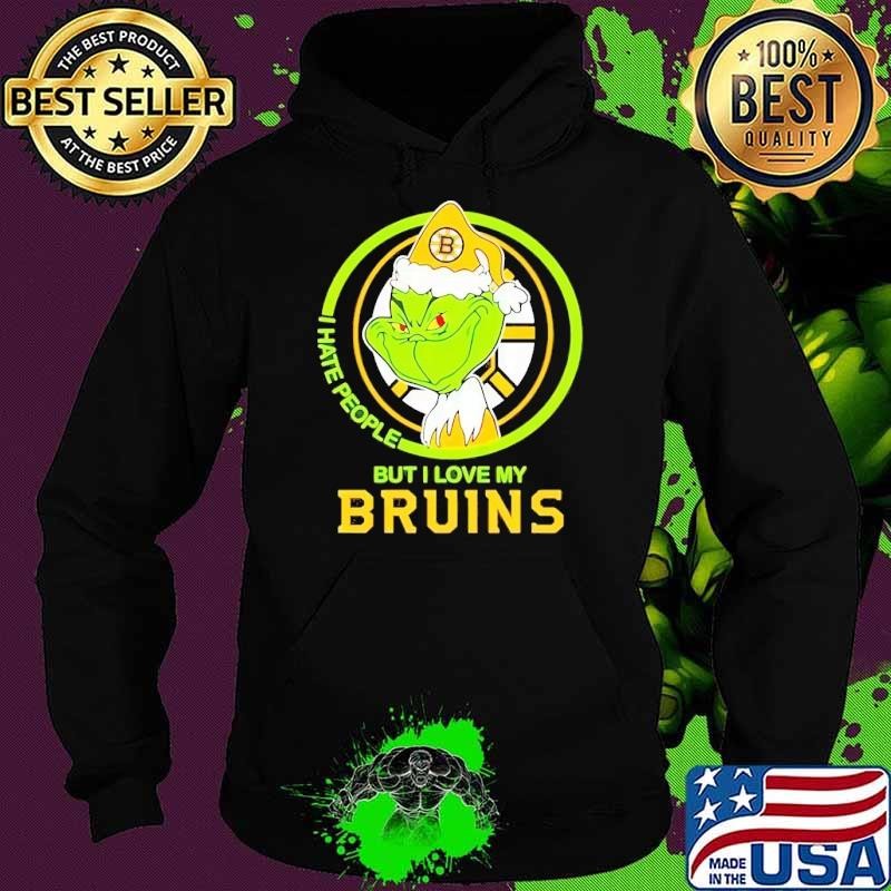 I hate people but i love my bruins grinch xmas T-Shirt
