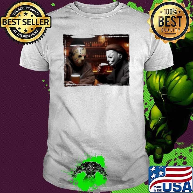 Jason And Michael Halloween Drink Beer Picture Shirt