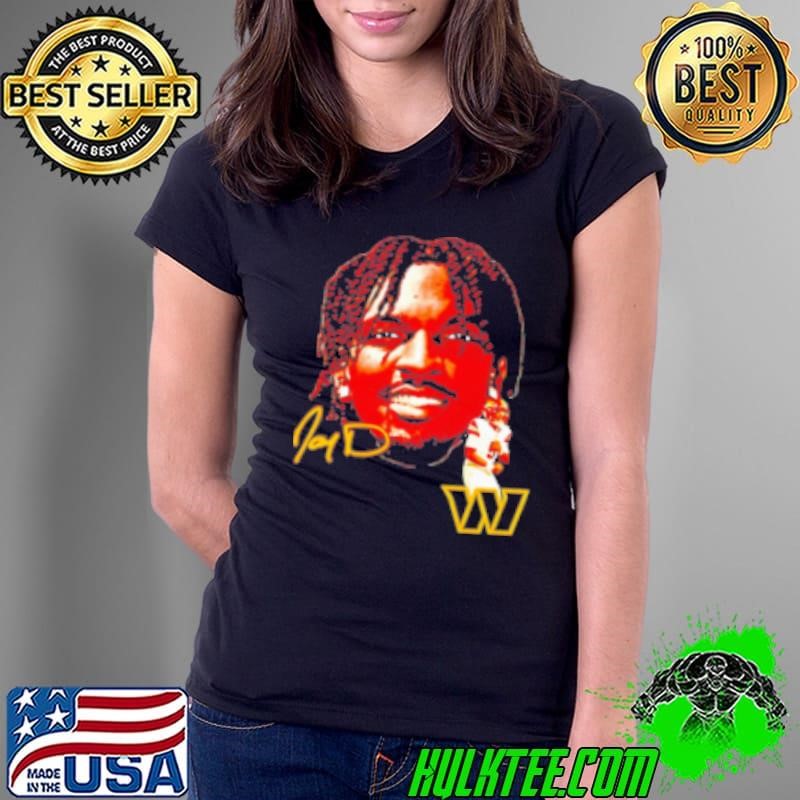 Jayden Daniels Washington Commanders season opener big face head Ladies Tee