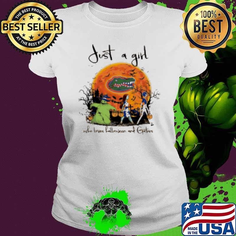 Just A Girl Who Love Halloween And Florida Gators Football Ladies tee