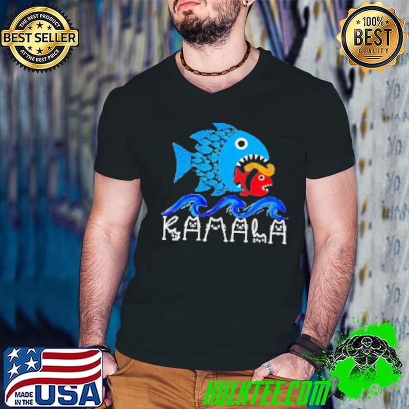 Kamala big fish eat fish Trump Guys V Neck