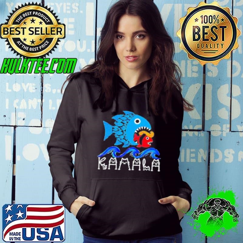 Kamala big fish eat fish Trump Hoodie