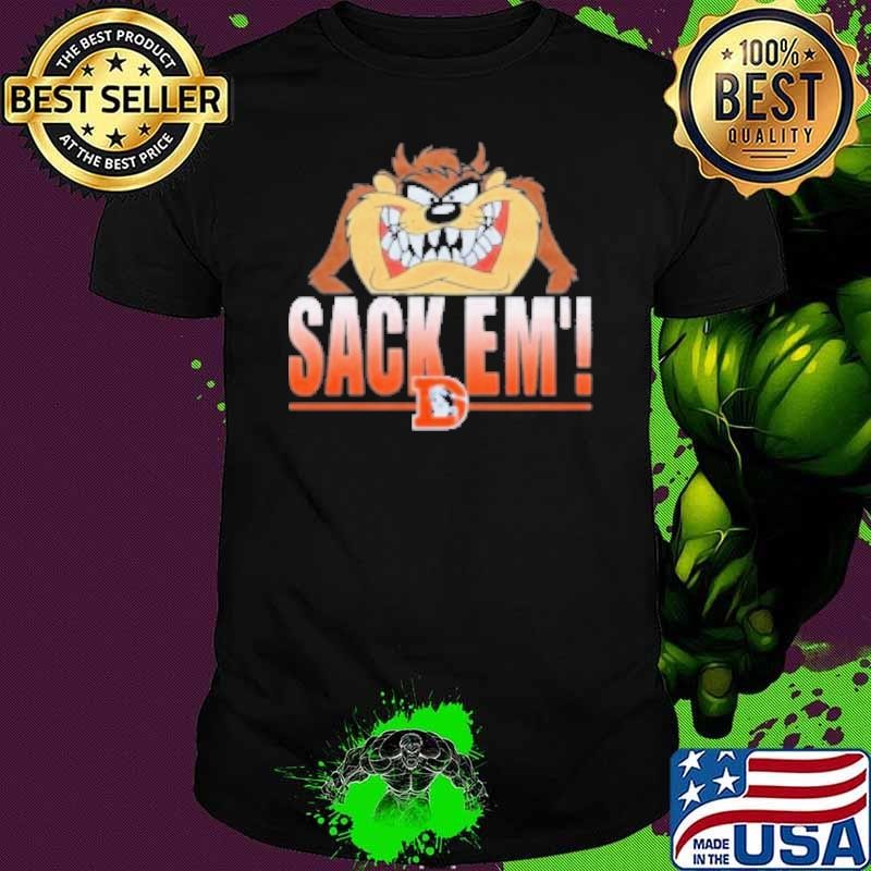 Looney Tunes Taz Tasmania Sack Em' X Denver Broncos T Unisex