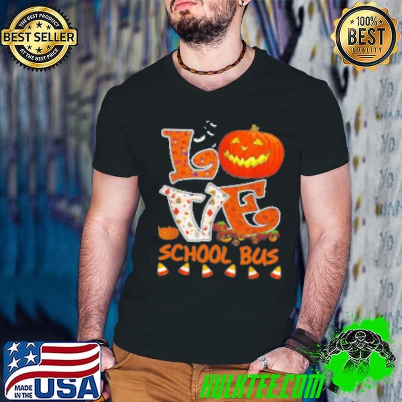 Love School Bus Halloween Shirt