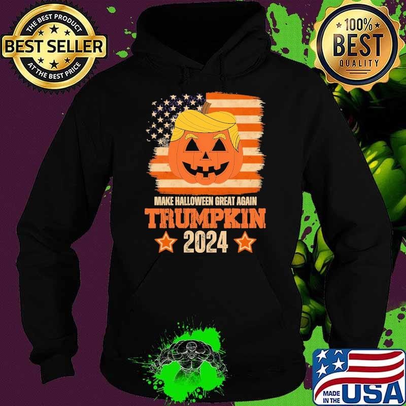 Make Halloween Great Again Trumpkin 2024 Usa Flag T-Shirt