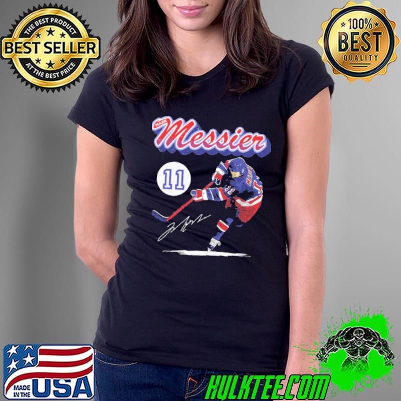 Mark Messier New York R Retro Script Canadian former professional ice hockey T-Shirt