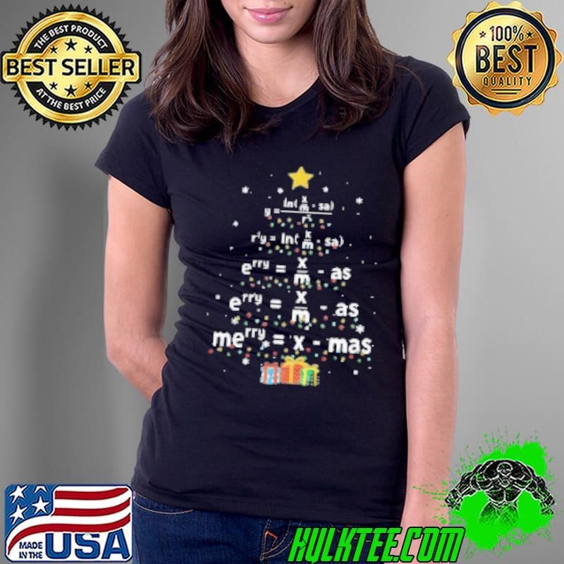 Merry Xmas Christmas Tree Teacher Ladies Tee