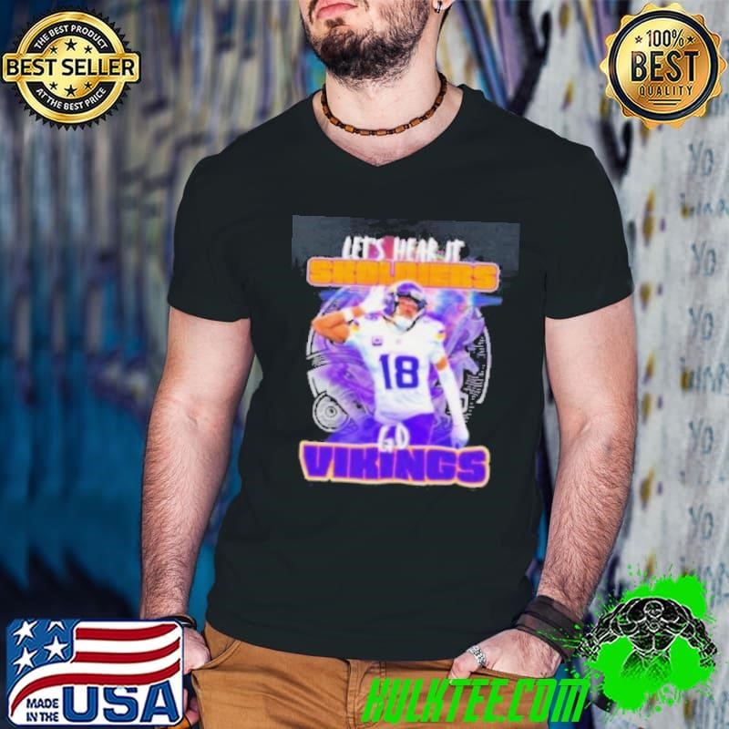 Minnesota Vikings Justin Jefferson let’s hear it Skoldiers Guys V Neck