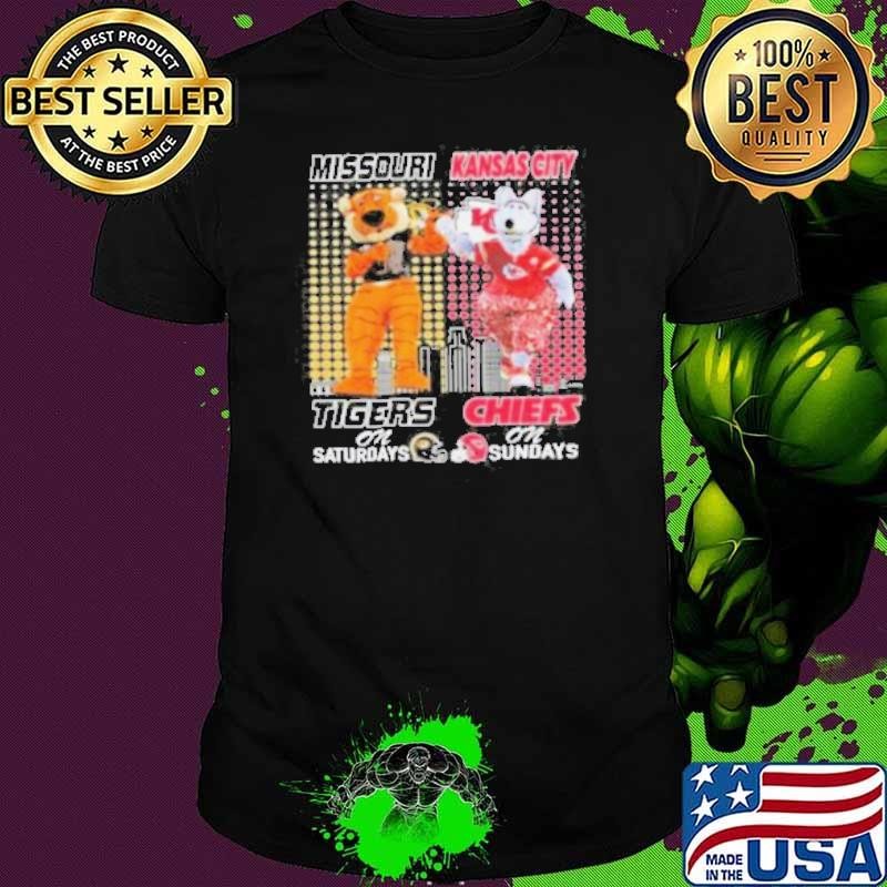 Missouri Tigers On Saturdays and Kansas City Chiefs On Sundays Mascots Shirt