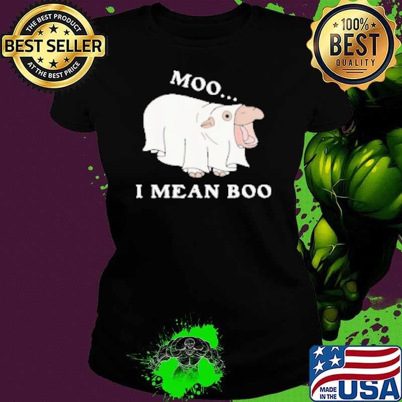Moo Deng I Mean Boo Halloween Cute Baby Hippopotamus Ladies tee