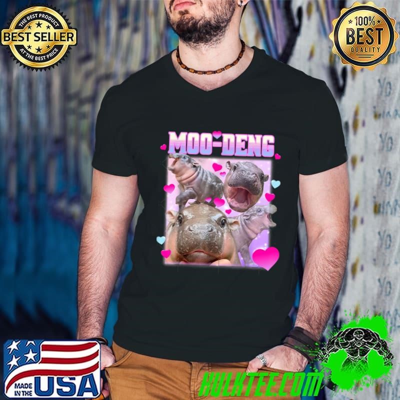 Moo deng hippo baby pygmy hearts T-Shirt
