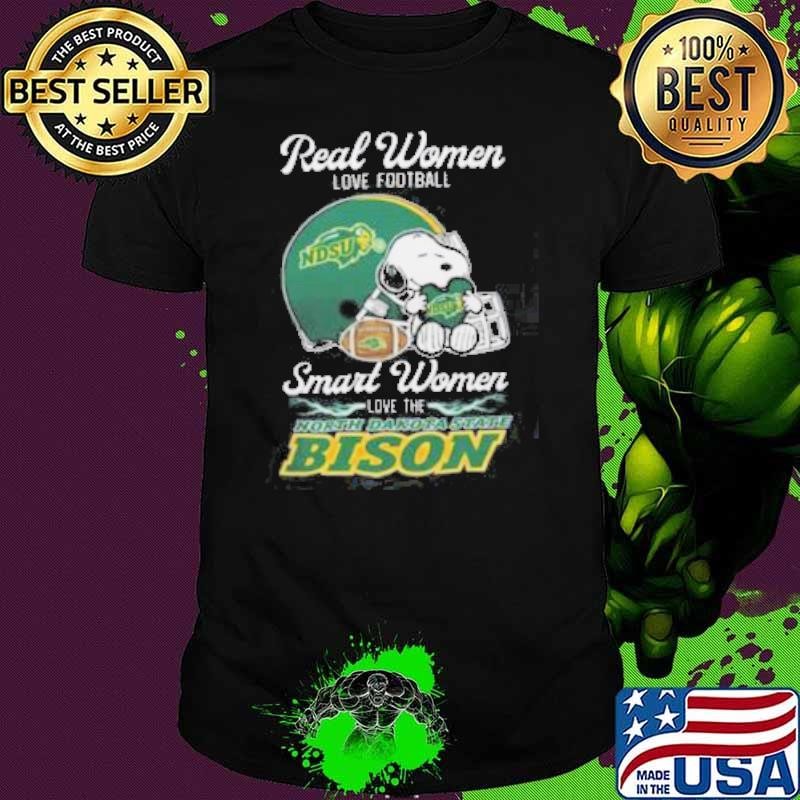 North Dakota State Bison x Snoopy Real Women Love Football Smart Women Helmet 2024 Shirt