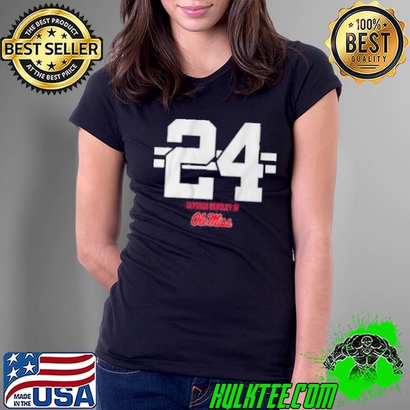 Ole Miss Football Ulysses Bentley IV 24 Stripe Ladies Tee Ole Miss Football Ulysses Bentley IV 24 Stripe Ladies Tee