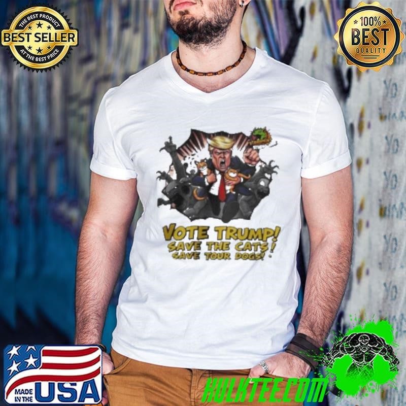 Original Vibroprint Studio Vote Trump Save The Cats Save Tour Dogs Shirt