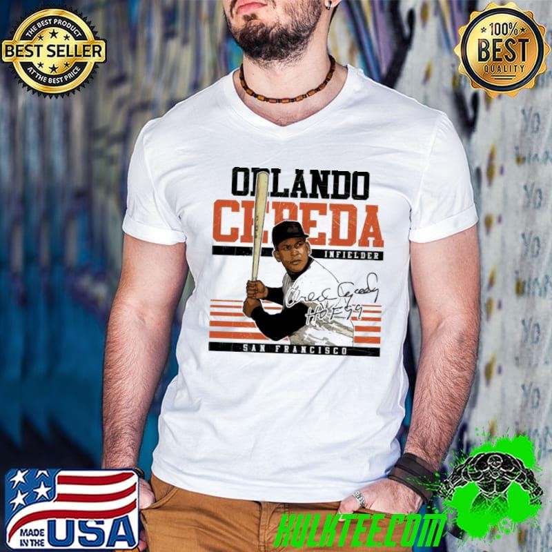 Orlando Cepeda Puerto Rican first baseman San Francisco Sport Signature T-Shirt