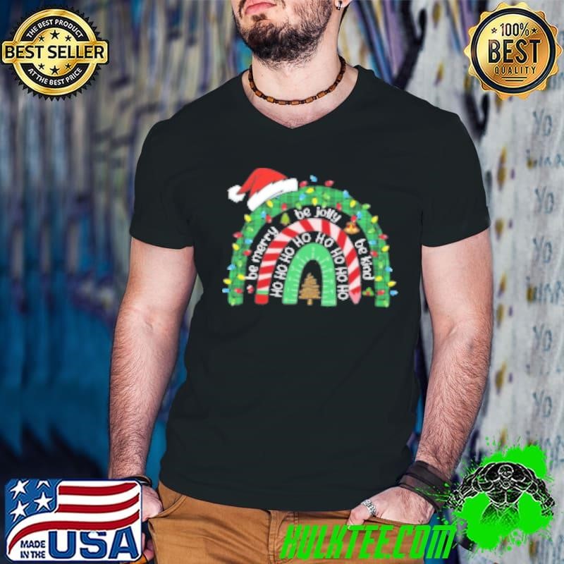 Personalized Be Merry Be Jolly Be Kind Christmas Teacher Guys V Neck