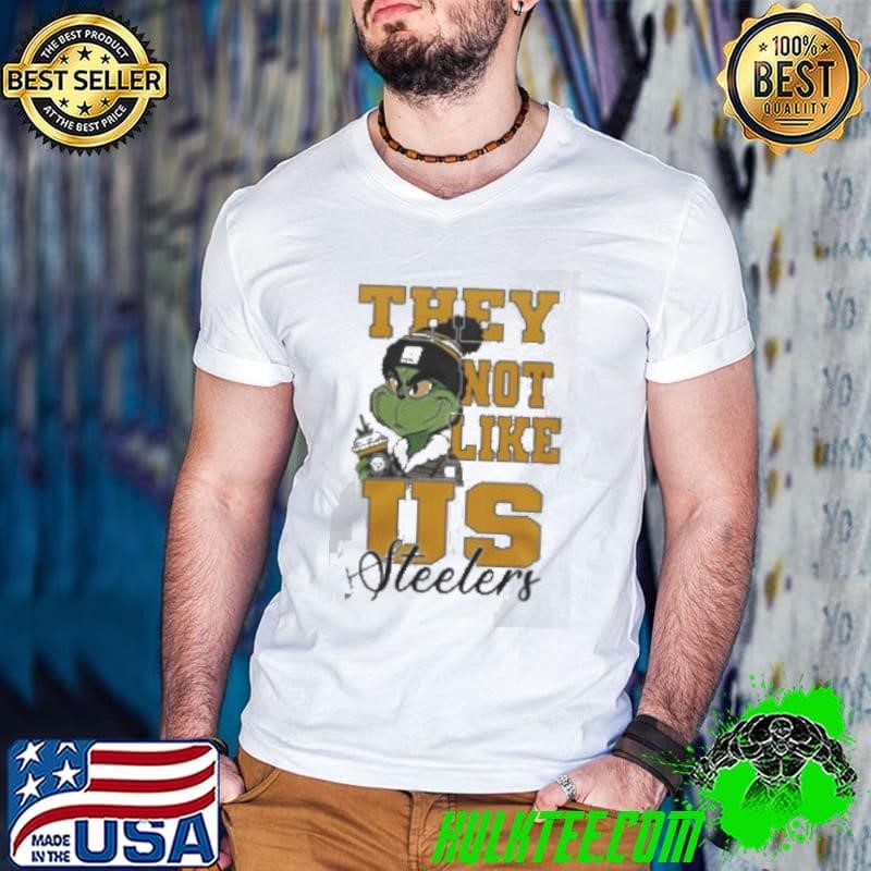 Pittsburgh Steelers Grinch They Not Like Us Steelers White Version Guys V Neck