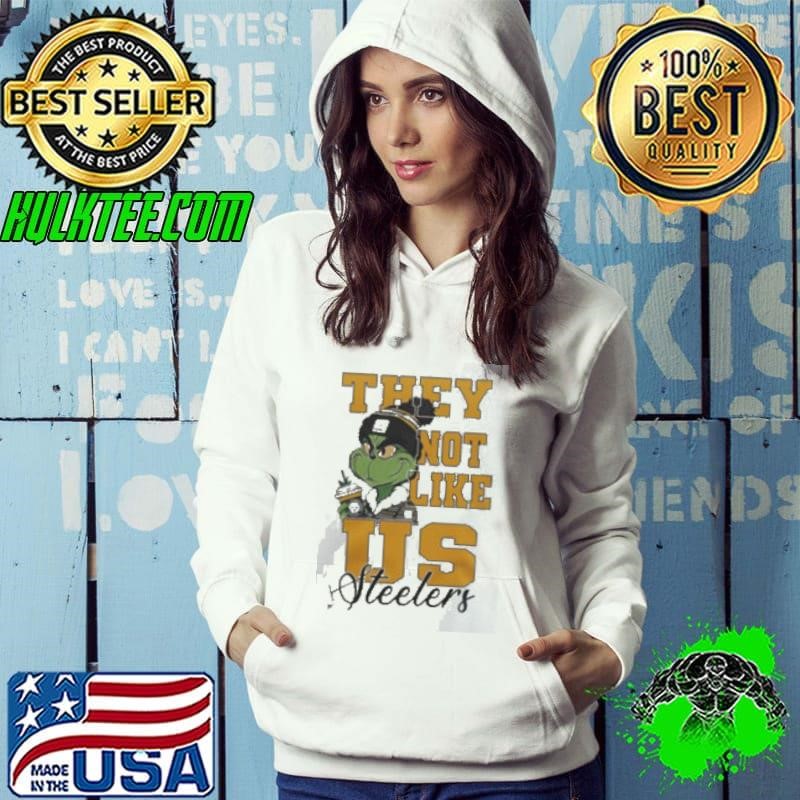 Pittsburgh Steelers Grinch They Not Like Us Steelers White Version Shirt