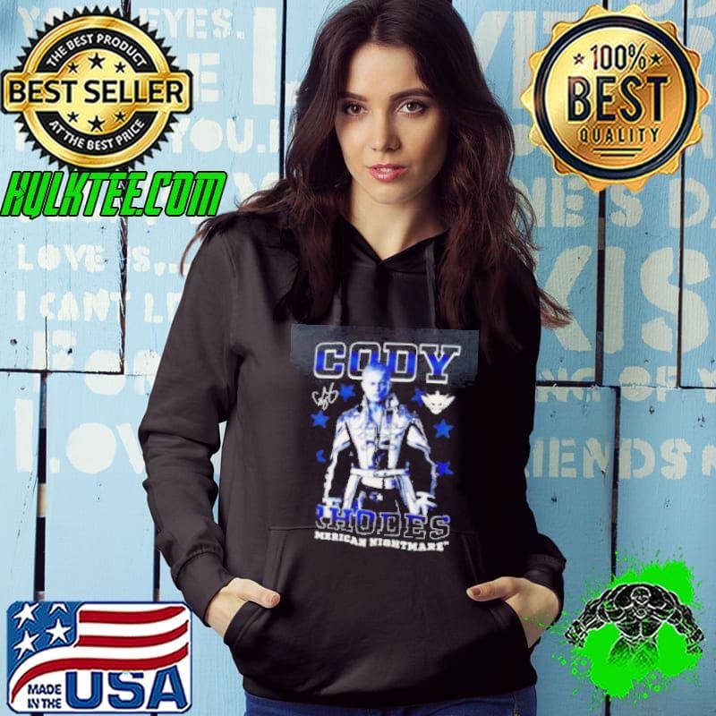 Ripple Junction Black Cody Rhodes Blue Tonal Fire Hoodie