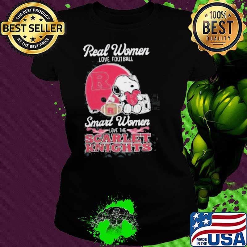 Rutgers Scarlet Knights x Snoopy Real Women Love Football Smart Women Helmet 2024 Ladies tee