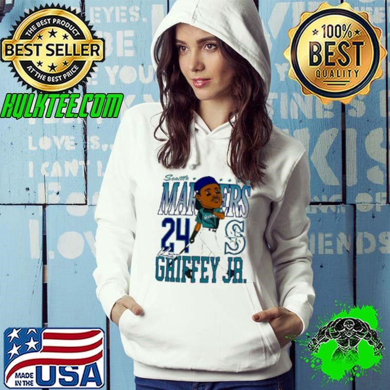 Seattle Mariners Ken Griffey Jr #24 Slugger Swing Caricature Hoodie