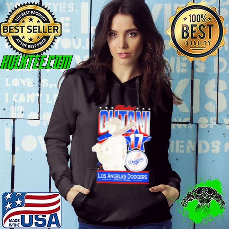 Shohei Ohtani #17 Distressed Los Angeles Dodgers National League Hoodie