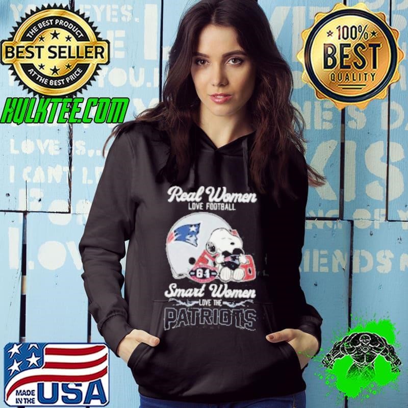 Snoopy Real Women Love Football Smart Women Love The New England Patriots Hoodie