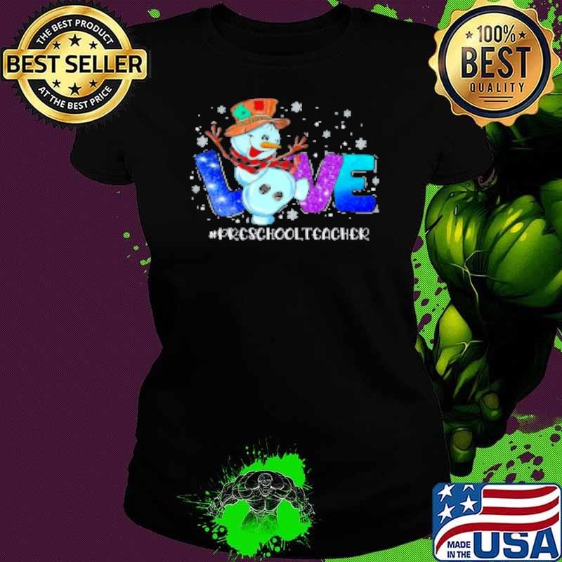 Snowman Love Shining Christmas Teacher Shirt