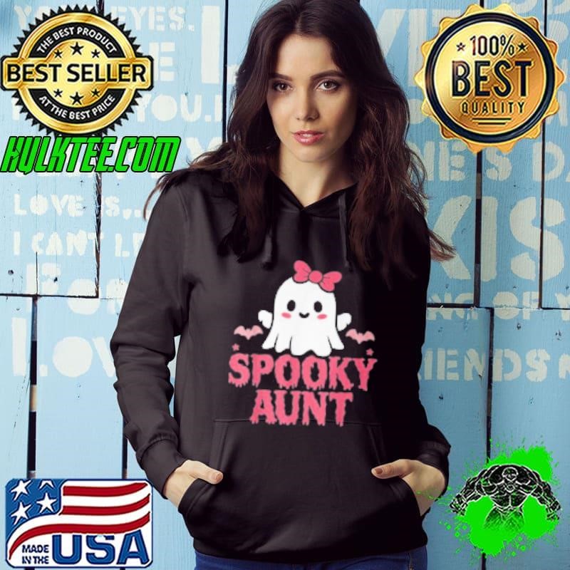 Spooky Aunt Family Cute Pink White Ghost Boo Halloween Shirt