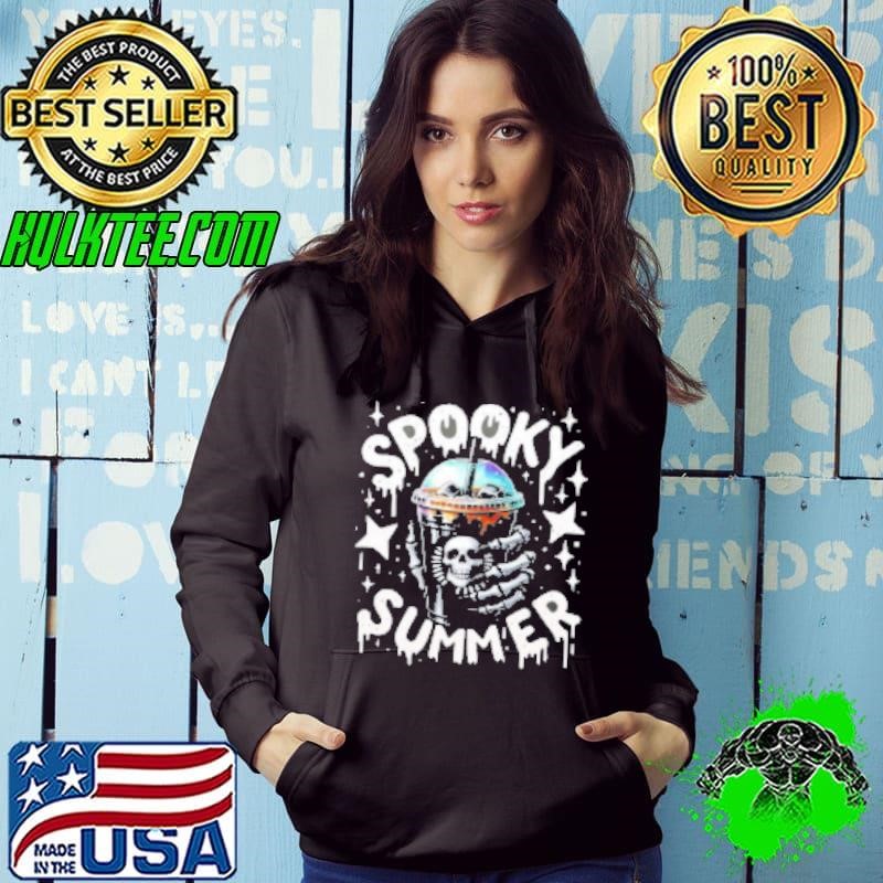 Spooky Summer , Summer Vibes Skeleton Coffee Snarky Skeleton Hoodie