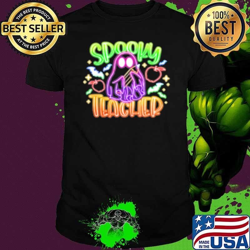 Spooky Teacher Halloween Neon Teacher Shirt