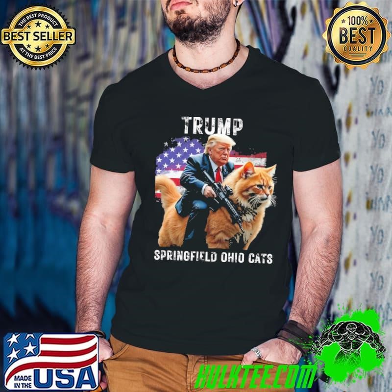 Springfield Ohio Cats TRUMP For President 2024 Usa Falg Guys V Neck
