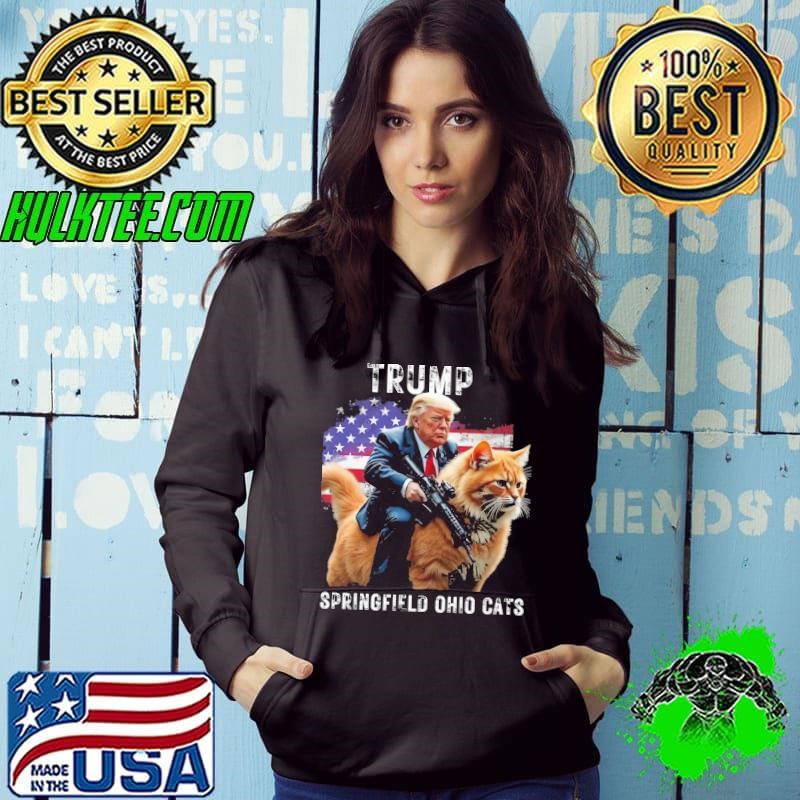 Springfield Ohio Cats TRUMP For President 2024 Usa Falg Hoodie