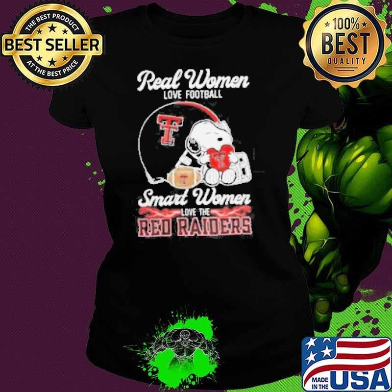 Texas Tech Red Raiders x Snoopy Real Women Love Football Smart Women Helmet 2024 Ladies tee