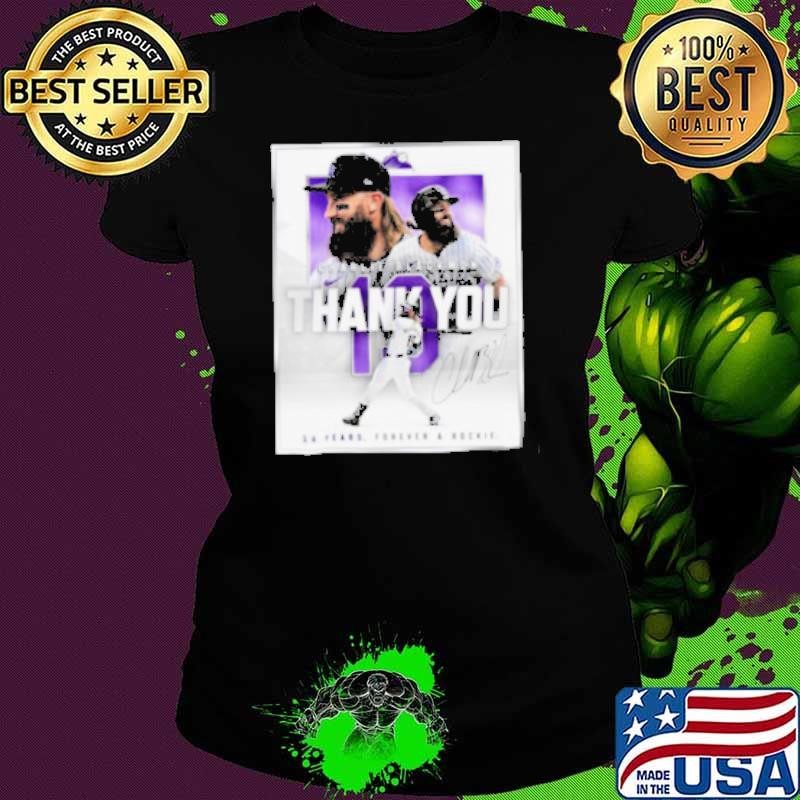 Thank You Charlie Blackmon 14 Years Forever A Rookie Signature Ladies tee