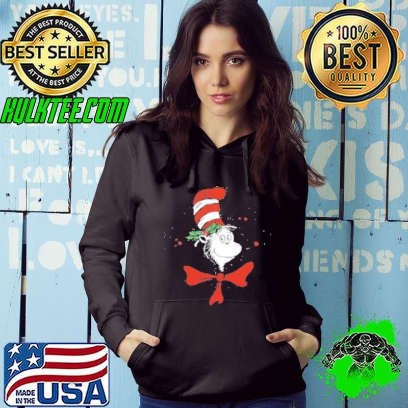 The Cat In The Hat With A Christmas Wreath Teacher Shirt