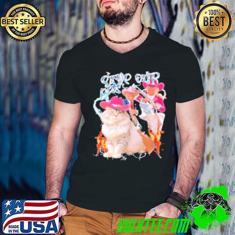 Trump Cowboys Save Our Pets Cat 2024 Shirt